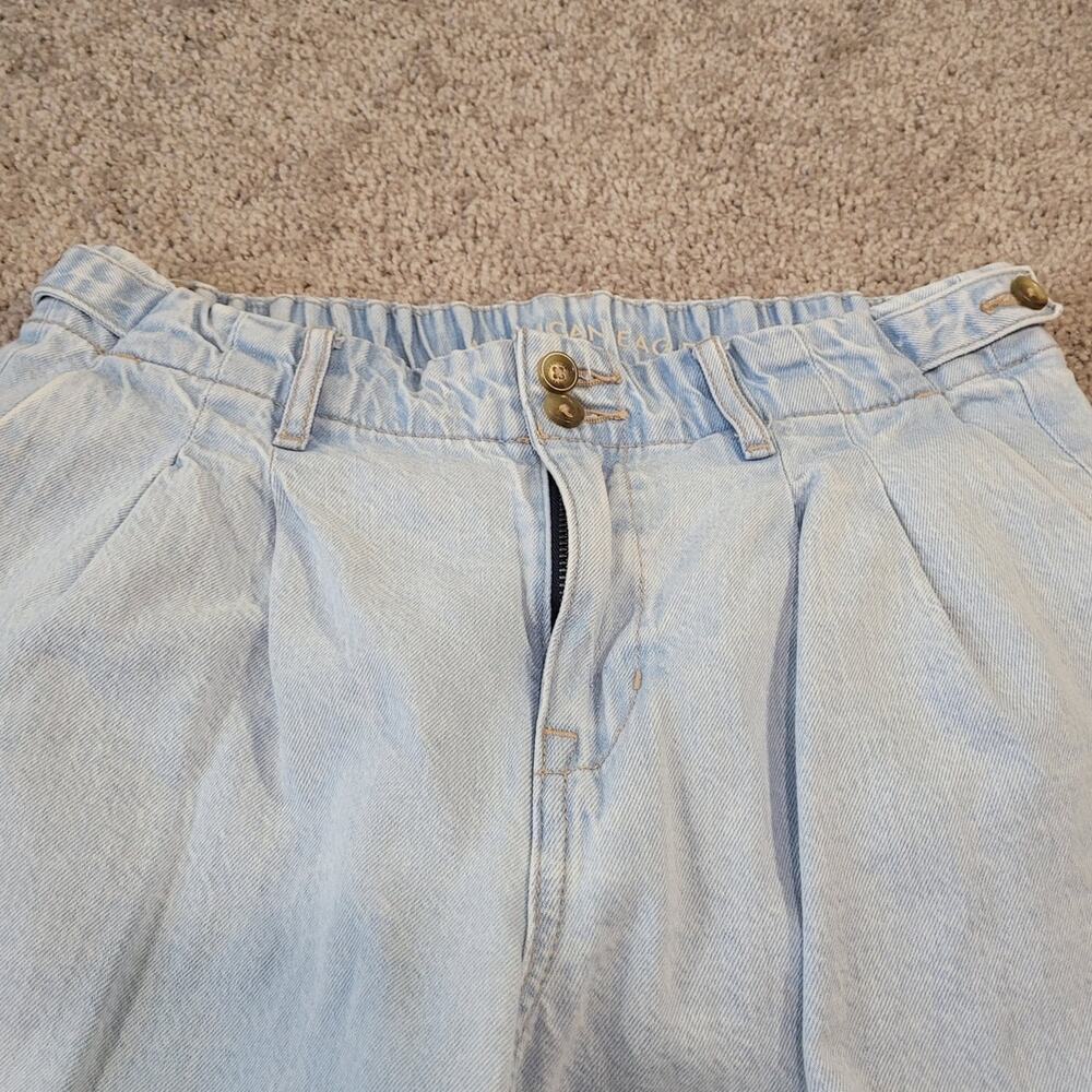 American Eagle Strigid Wide Leg Trouser Jeans High Waist Light Aglow 4 - Picture 7 of 16